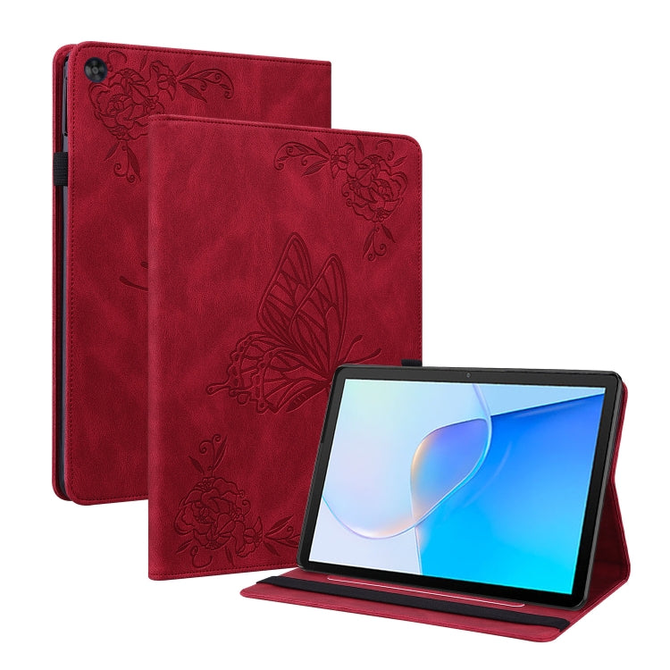 Étui en cuir gaufré motif papillon et fleur pour tablette, pour Huawei MatePad Pro 11 (2022), Huawei MatePad SE, Nokia T21, iPad 10e génération 10.9 (2022)
