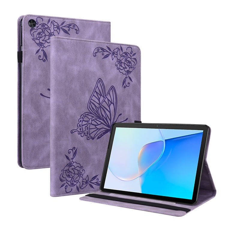 Étui en cuir gaufré motif papillon et fleur pour tablette, pour Huawei MatePad Pro 11 (2022), Huawei MatePad SE, Nokia T21, iPad 10e génération 10.9 (2022)