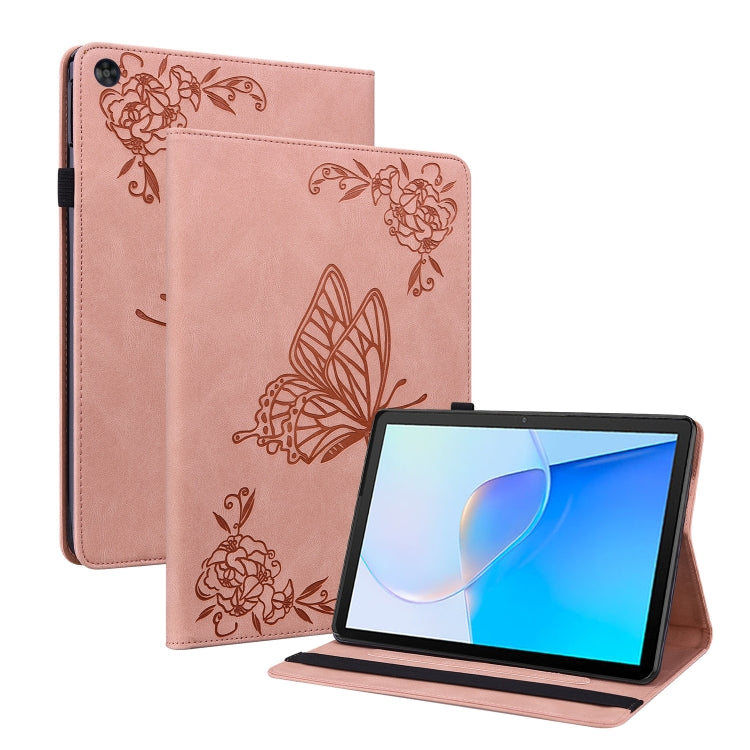 Étui en cuir gaufré motif papillon et fleur pour tablette, pour Huawei MatePad Pro 11 (2022), Huawei MatePad SE, Nokia T21, iPad 10e génération 10.9 (2022)