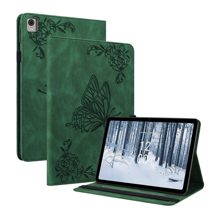Étui en cuir gaufré motif papillon et fleur pour tablette, pour Huawei MatePad Pro 11 (2022), Huawei MatePad SE, Nokia T21, iPad 10e génération 10.9 (2022)