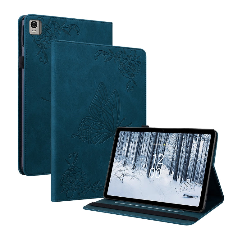 Étui en cuir gaufré motif papillon et fleur pour tablette, pour Huawei MatePad Pro 11 (2022), Huawei MatePad SE, Nokia T21, iPad 10e génération 10.9 (2022)