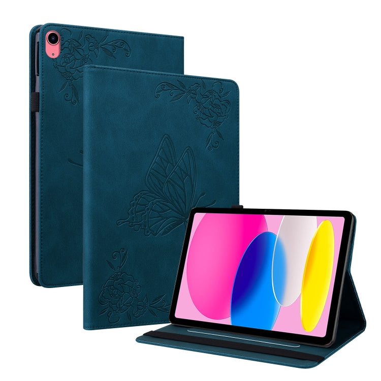 Étui en cuir gaufré motif papillon et fleur pour tablette, pour Huawei MatePad Pro 11 (2022), Huawei MatePad SE, Nokia T21, iPad 10e génération 10.9 (2022)