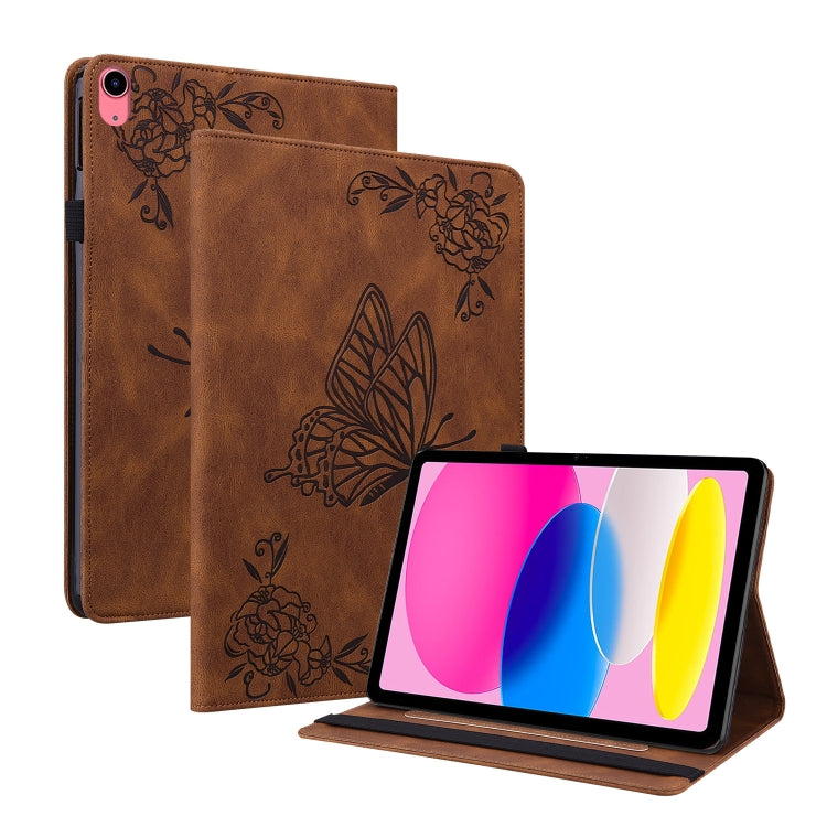 Étui en cuir gaufré motif papillon et fleur pour tablette, pour Huawei MatePad Pro 11 (2022), Huawei MatePad SE, Nokia T21, iPad 10e génération 10.9 (2022)