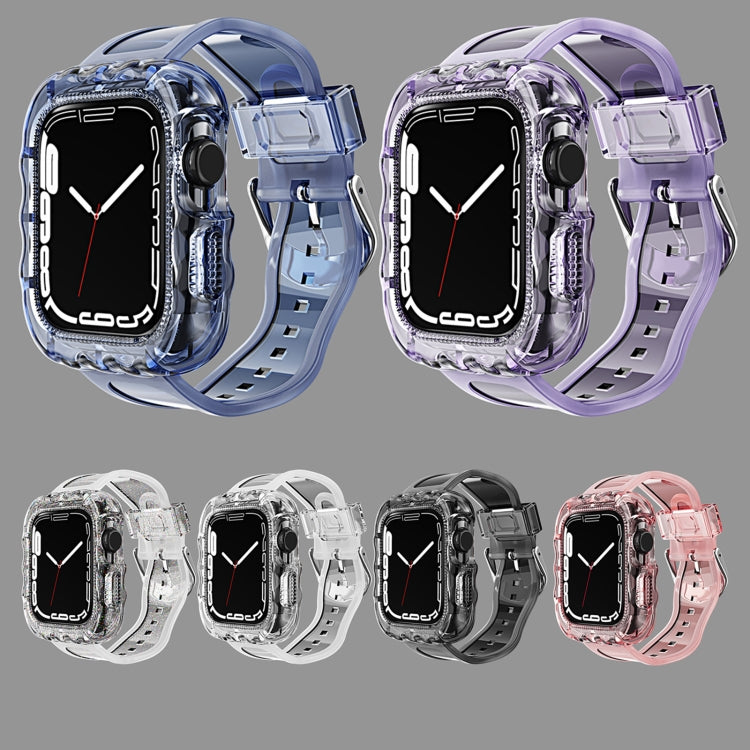TPU Integrated Case Watch Band, For Apple Watch Series 8&7 41mm/SE 2&6&SE&5&4 40mm, For Apple Watch Series 8&7 45mm / SE 2&6&SE&5&4 44mm