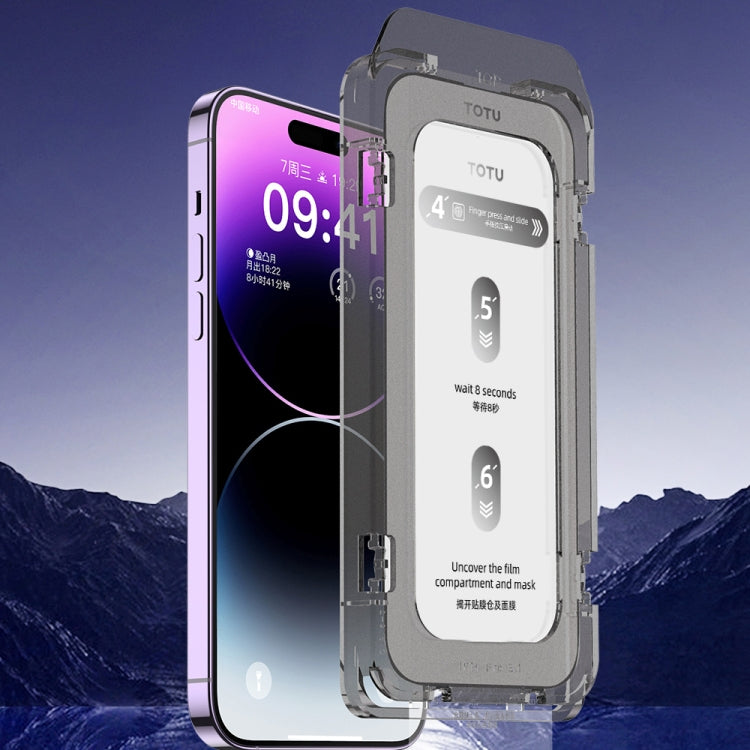 Film trempé plein écran TOTU AB-075 ultra transparent antidéflagrant avec chambre de dépoussiérage, pour iPhone 14/13, pour iPhone 14 Pro, pour iPhone 14 Plus/13 Pro Max, pour iPhone 14 Pro Max