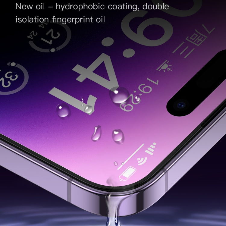 Film trempé plein écran TOTU AB-075 ultra transparent antidéflagrant avec chambre de dépoussiérage, pour iPhone 14/13, pour iPhone 14 Pro, pour iPhone 14 Plus/13 Pro Max, pour iPhone 14 Pro Max