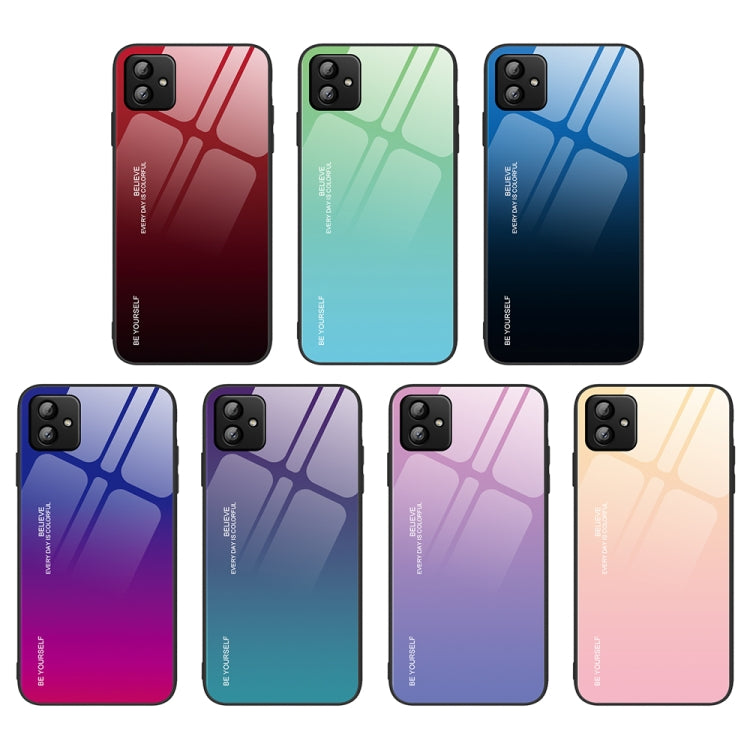 For Samsung Galaxy A04 Gradient Color Glass Phone Case, For Samsung Galaxy A04
