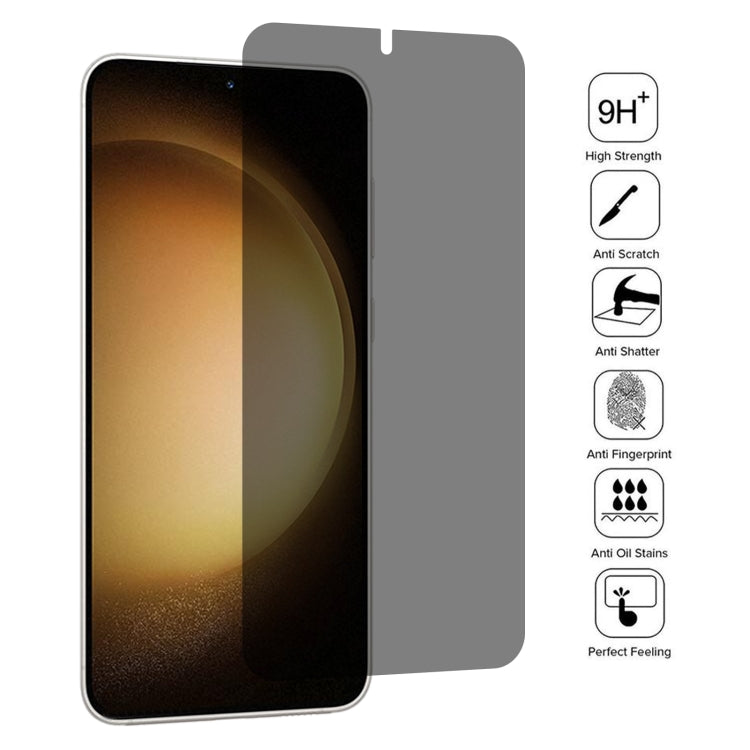 For Samsung Galaxy S23+ 5G Flat Surface Privacy Tempered Glass Film, Support Fingerprint Unlock, For Samsung Galaxy S23+ 5G(1pc)