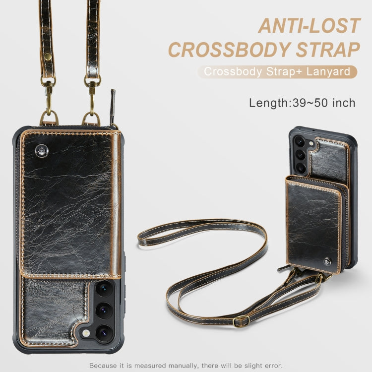 For Samsung Galaxy S23+ 5G JEEHOOD C22 Series Zipper Wallet Leather Phone Case with Dual Lanyard, For Samsung Galaxy S23+ 5G