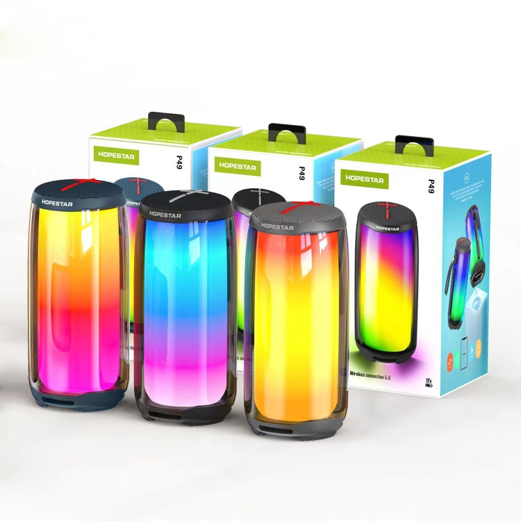 HOPESTAR P49 Tone Pulse RGB Light Waterproof Bluetooth Speaker, P49(Black), P49(Grey), P49(Blue)
