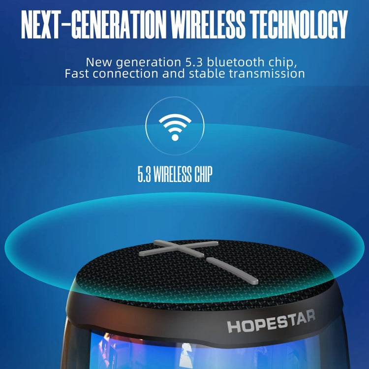 HOPESTAR P49 Tone Pulse RGB Light Waterproof Bluetooth Speaker, P49(Black), P49(Grey), P49(Blue)
