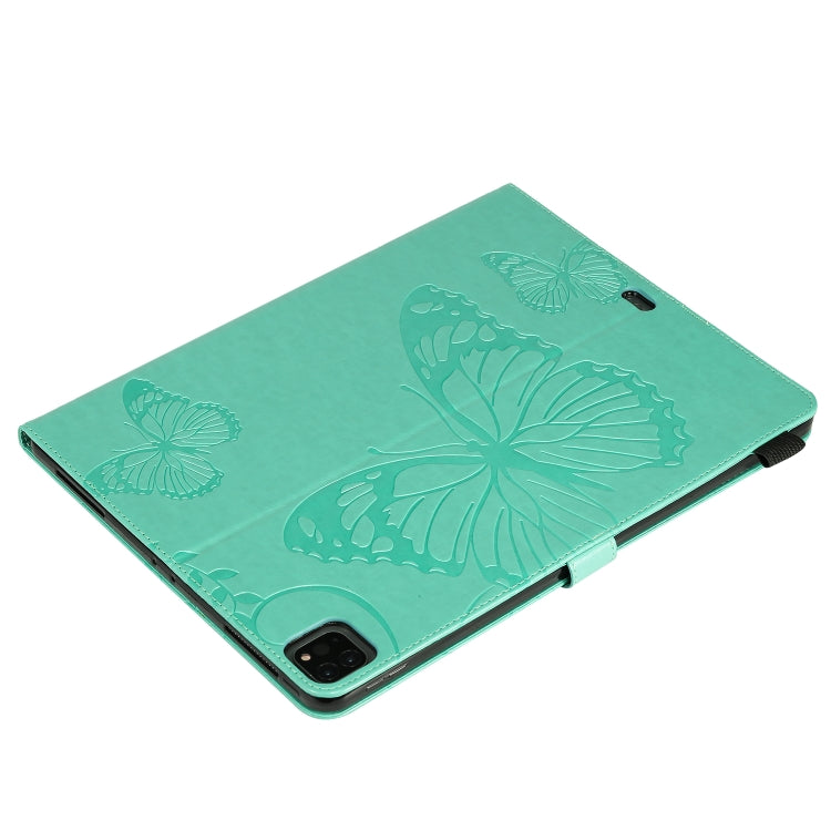 Pressed Printing Butterfly Pattern Horizontal Flip Leather Case with Holder & Card Slots & Wallet, For iPad Pro 12.9 (2020), For iPad Pro 11 (2020)