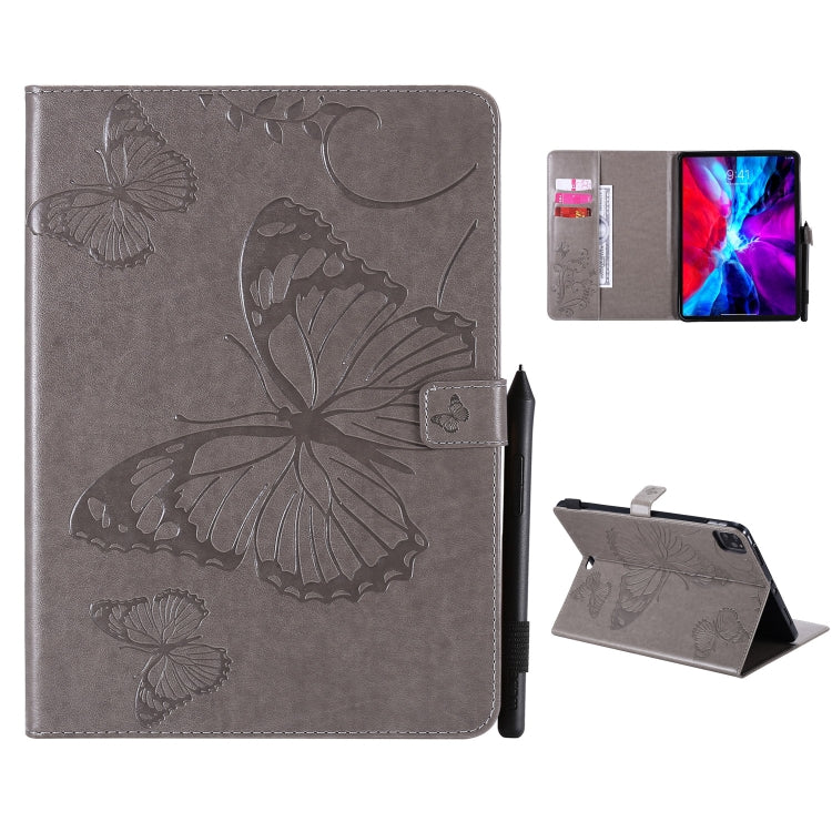 Pressed Printing Butterfly Pattern Horizontal Flip Leather Case with Holder & Card Slots & Wallet, For iPad Pro 12.9 (2020), For iPad Pro 11 (2020)