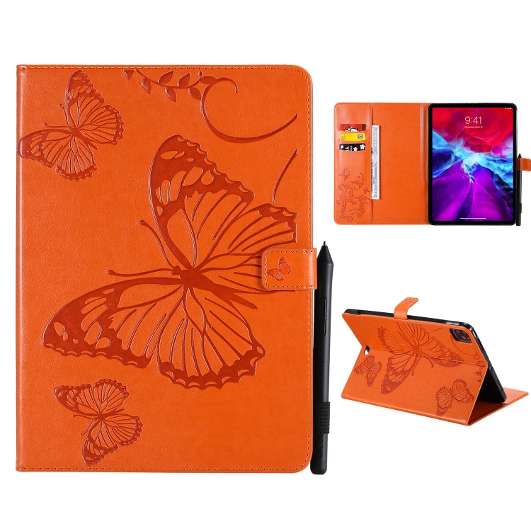 Pressed Printing Butterfly Pattern Horizontal Flip Leather Case with Holder & Card Slots & Wallet, For iPad Pro 12.9 (2020), For iPad Pro 11 (2020)