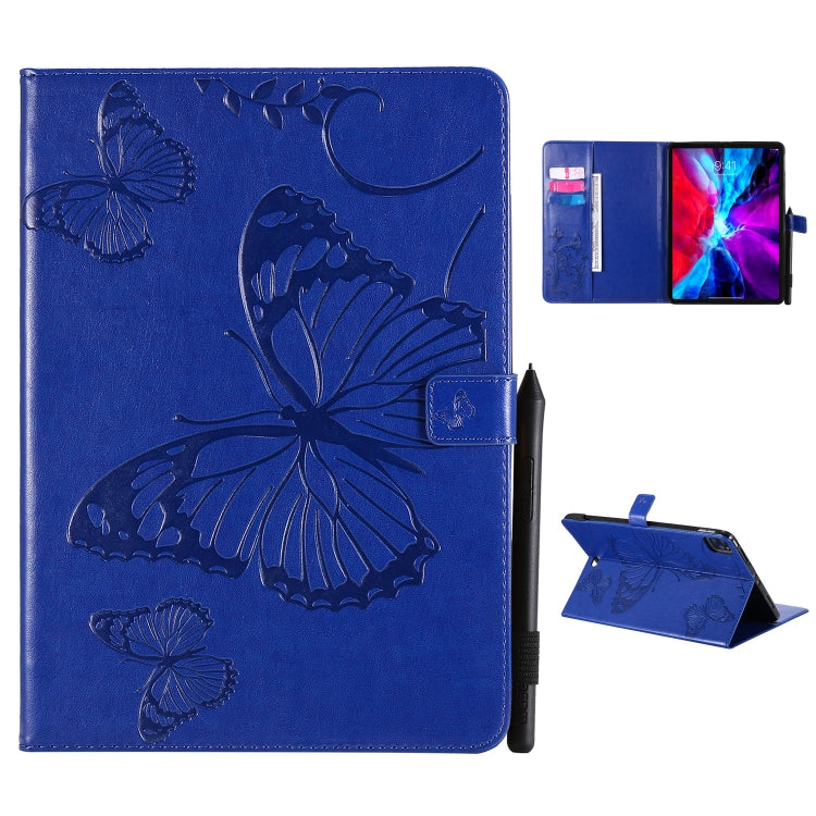 Pressed Printing Butterfly Pattern Horizontal Flip Leather Case with Holder & Card Slots & Wallet, For iPad Pro 12.9 (2020), For iPad Pro 11 (2020)