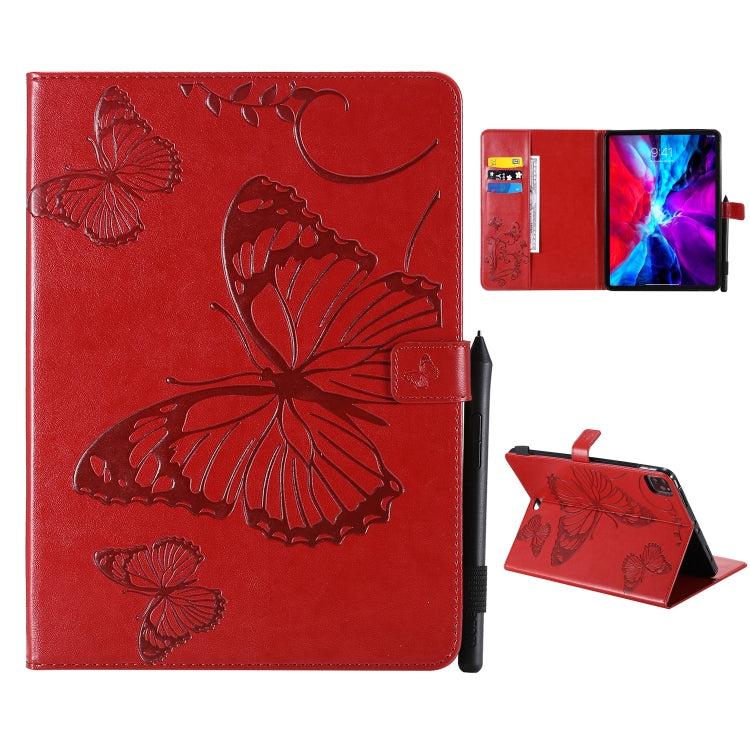 Pressed Printing Butterfly Pattern Horizontal Flip Leather Case with Holder & Card Slots & Wallet, For iPad Pro 12.9 (2020), For iPad Pro 11 (2020)