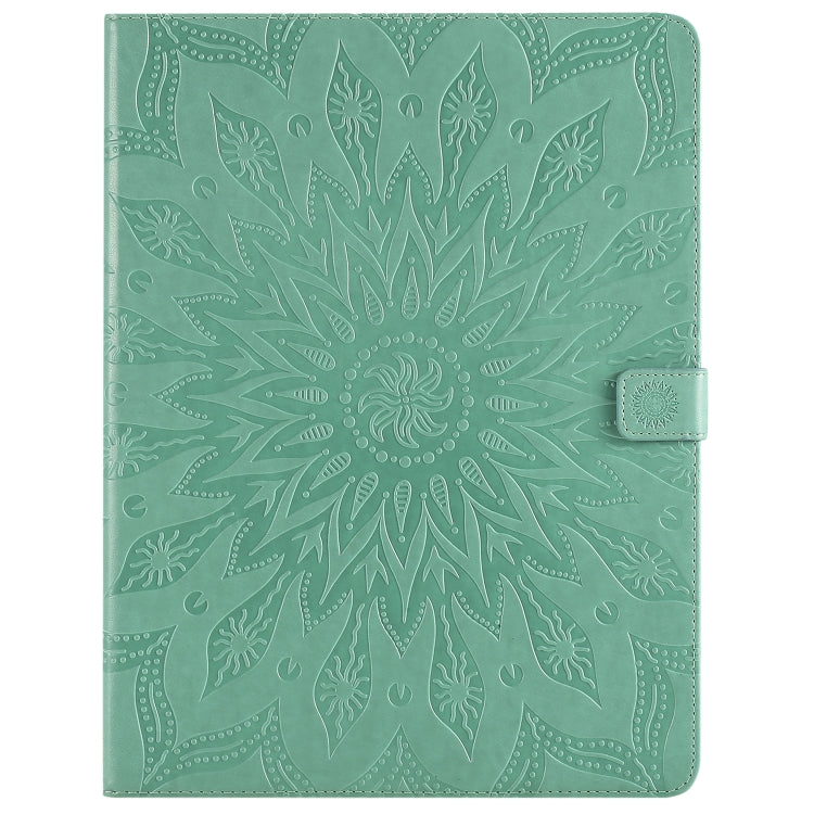Pressed Printing Sunflower Pattern Horizontal Flip PU Leather Case with Holder & Card Slots & Wallet