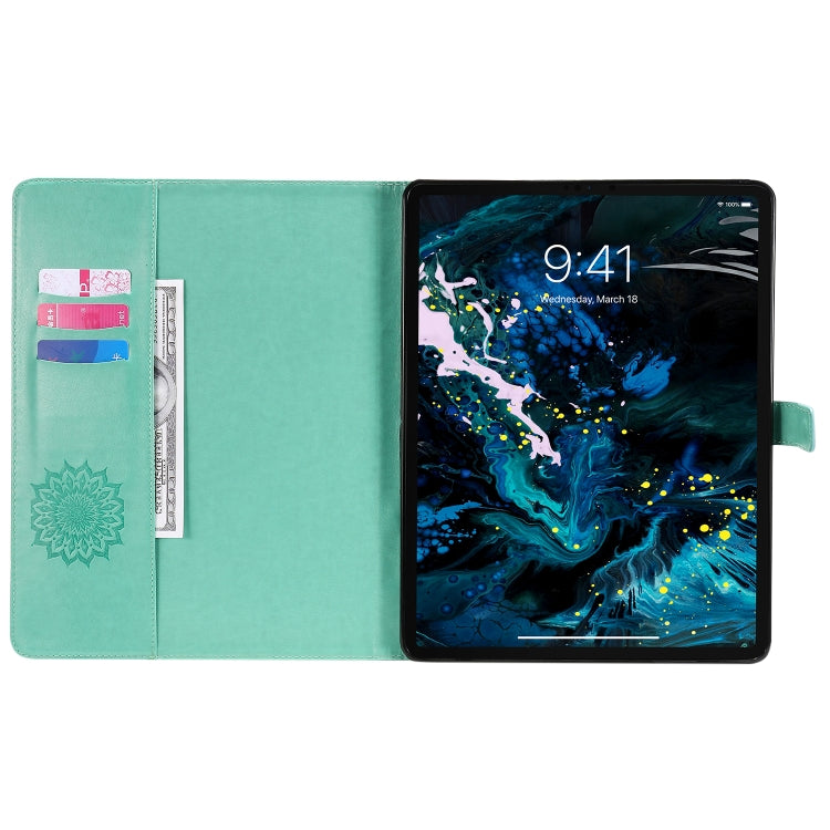 Pressed Printing Sunflower Pattern Horizontal Flip PU Leather Case with Holder & Card Slots & Wallet