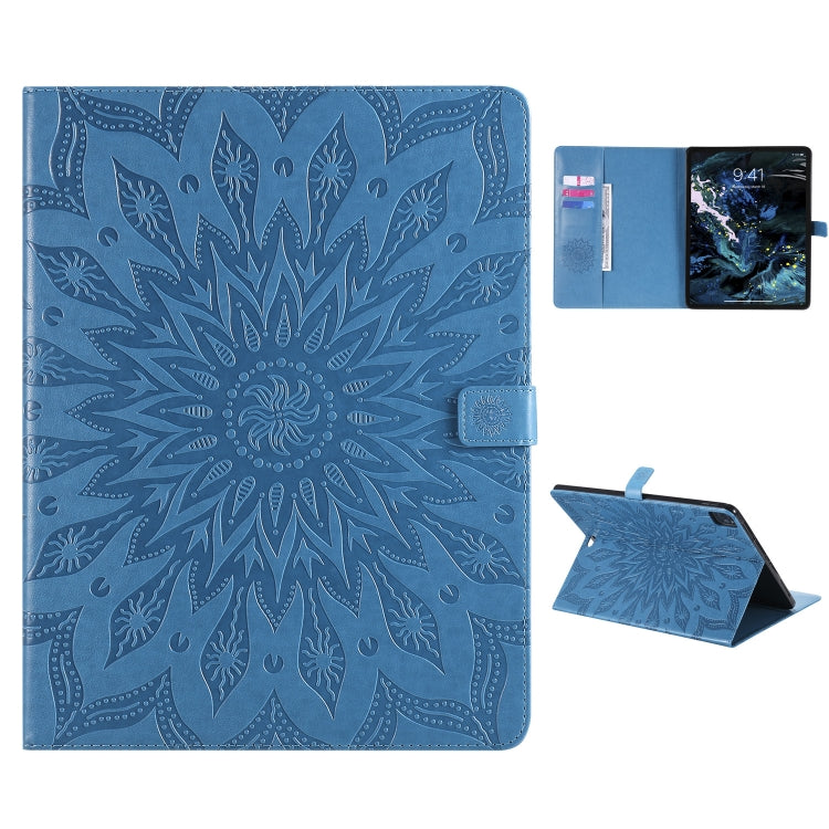 Pressed Printing Sunflower Pattern Horizontal Flip PU Leather Case with Holder & Card Slots & Wallet