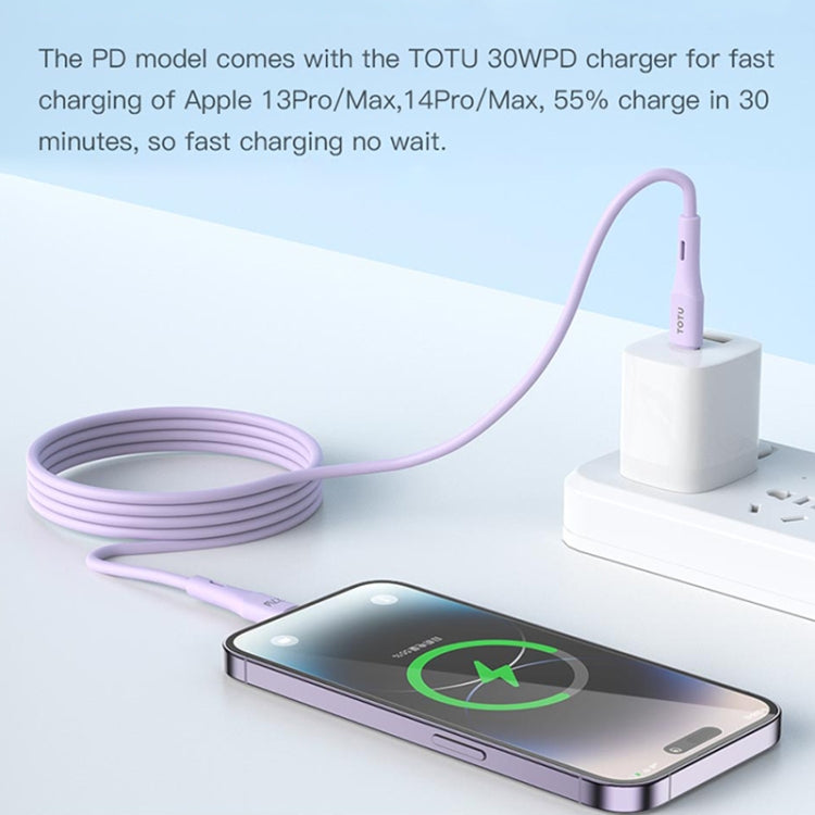 TOTU BPD-013 Skin Sense Series Type-C to 8 Pin Silicone Fast Charging Data Cable, Length:2m
