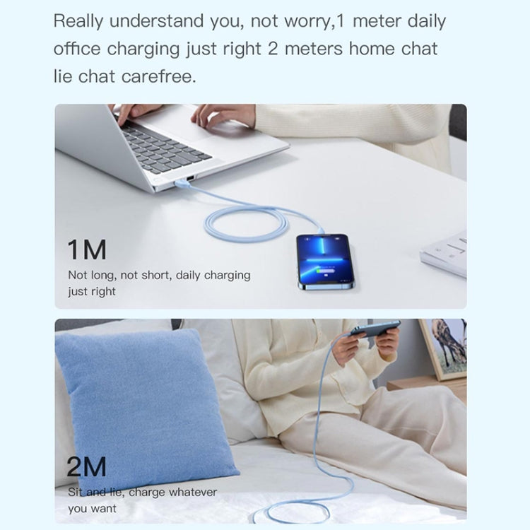 Silicone Data Cable, Length:2m, USB to 8 Pin, USB to Type-C