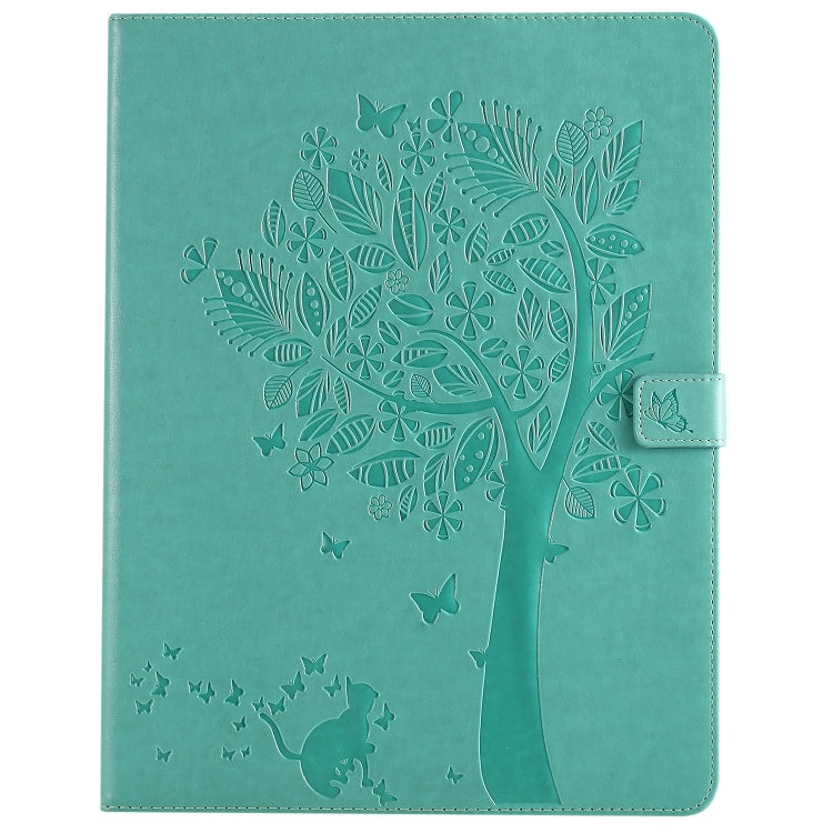 Pressed Printing Cat and Tree Pattern Horizontal Flip Leather Case with Holder & Card Slots & Wallet, For iPad Pro 12.9 (2020), For iPad Pro 11 (2020)