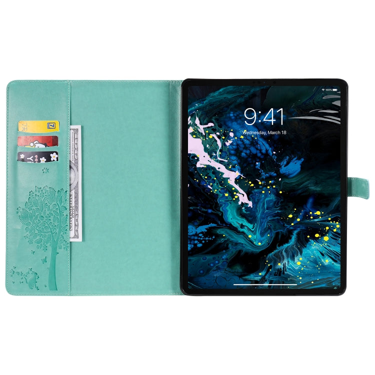 Pressed Printing Cat and Tree Pattern Horizontal Flip Leather Case with Holder & Card Slots & Wallet, For iPad Pro 12.9 (2020), For iPad Pro 11 (2020)