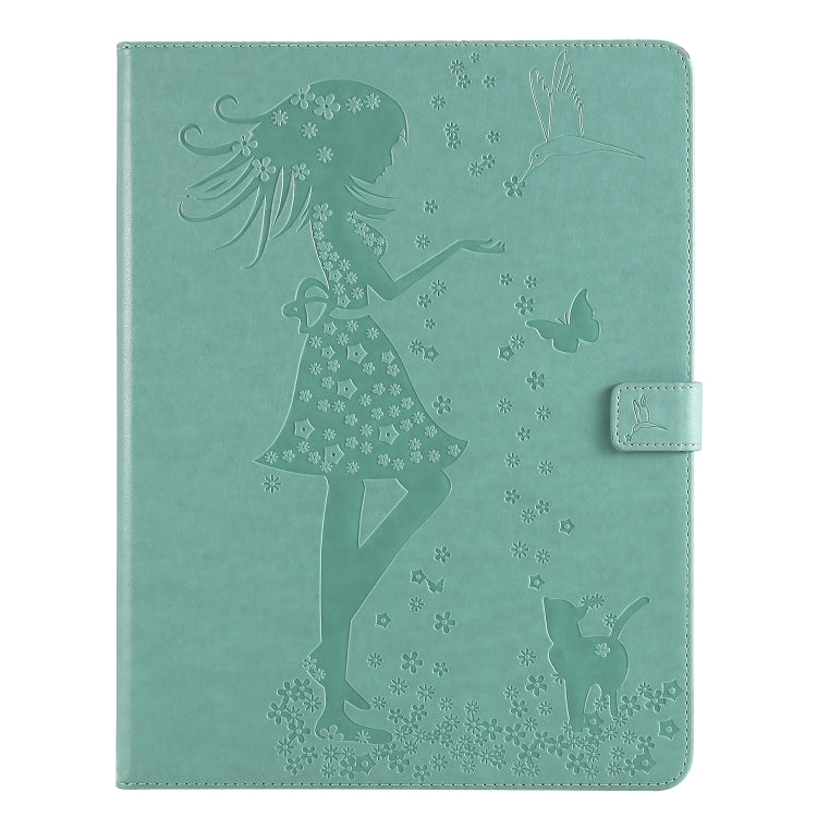 Pressed Printing Woman and Cat Pattern Horizontal Flip Leather Case with Holder & Card Slots & Wallet, For iPad Pro 12.9 (2020), For iPad Pro 11 (2020)
