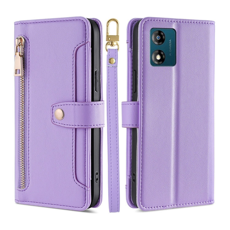 Sheep Texture Cross-body Zipper Wallet Leather Phone Case, For Motorola Moto E13 4G, For OPPO A17k, For OPPO Reno8 T 4G, For Xiaomi Poco X5 Pro / Redmi Note 12 Pro Speed