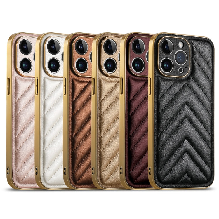 Suteni Plating Leather Soft TPU Phone Case, For iPhone 13