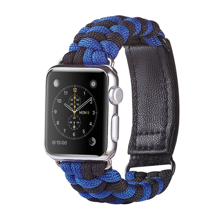 Paracord Plain Weave Hook And Loop Fastener Nylon Watch Band, For Apple Watch Series 8&7 41mm / SE 2&6&SE&5&4 40mm, For Apple Watch Ultra 49mm / Series 8&7 45mm / SE 2&6&SE&5&4 44mm