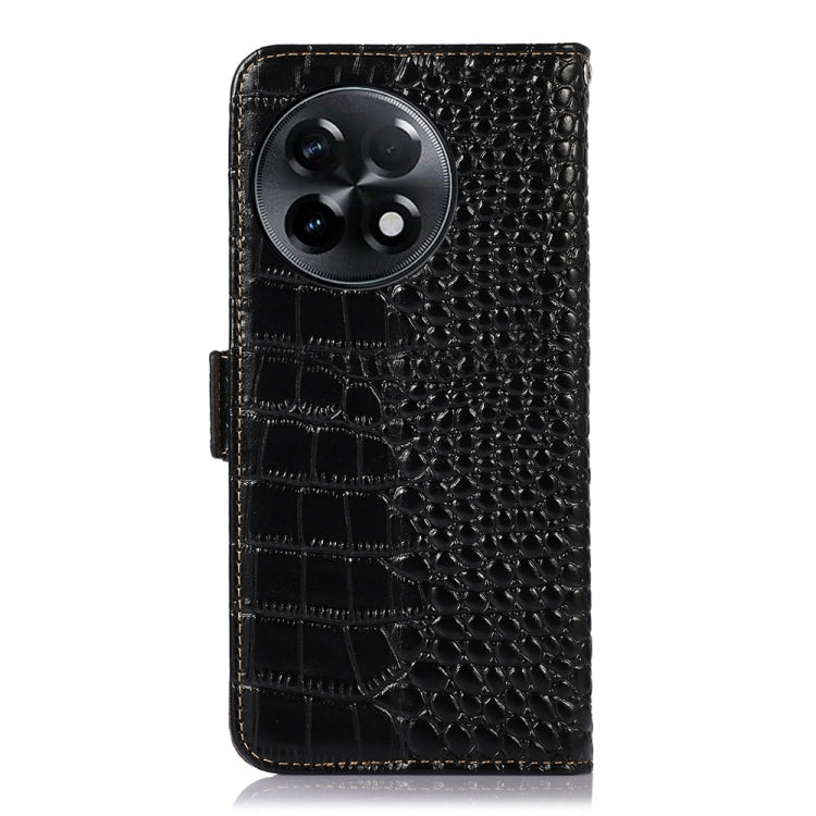 Crocodile Top Layer Cowhide Leather Phone Case, For OnePlus Ace 2 5G, For Xiaomi Redmi 12C / 11A