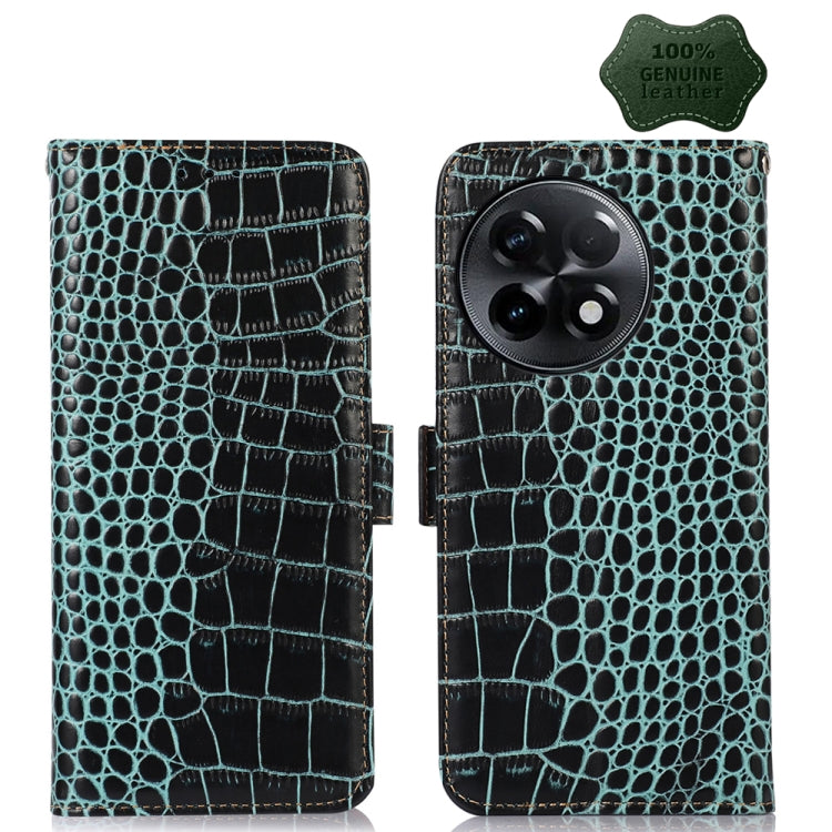 Crocodile Top Layer Cowhide Leather Phone Case, For OnePlus Ace 2 5G, For Xiaomi Redmi 12C / 11A