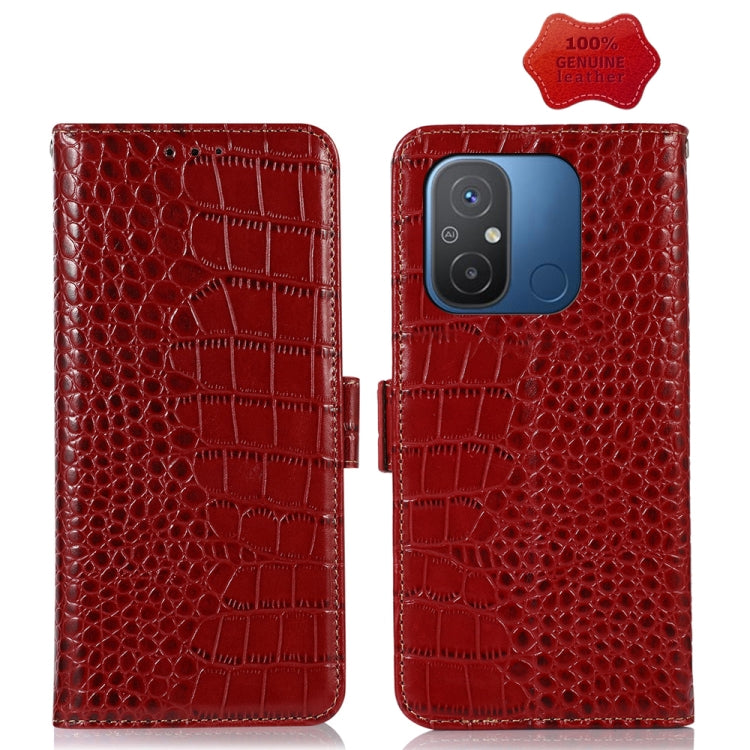 Crocodile Top Layer Cowhide Leather Phone Case, For OnePlus Ace 2 5G, For Xiaomi Redmi 12C / 11A
