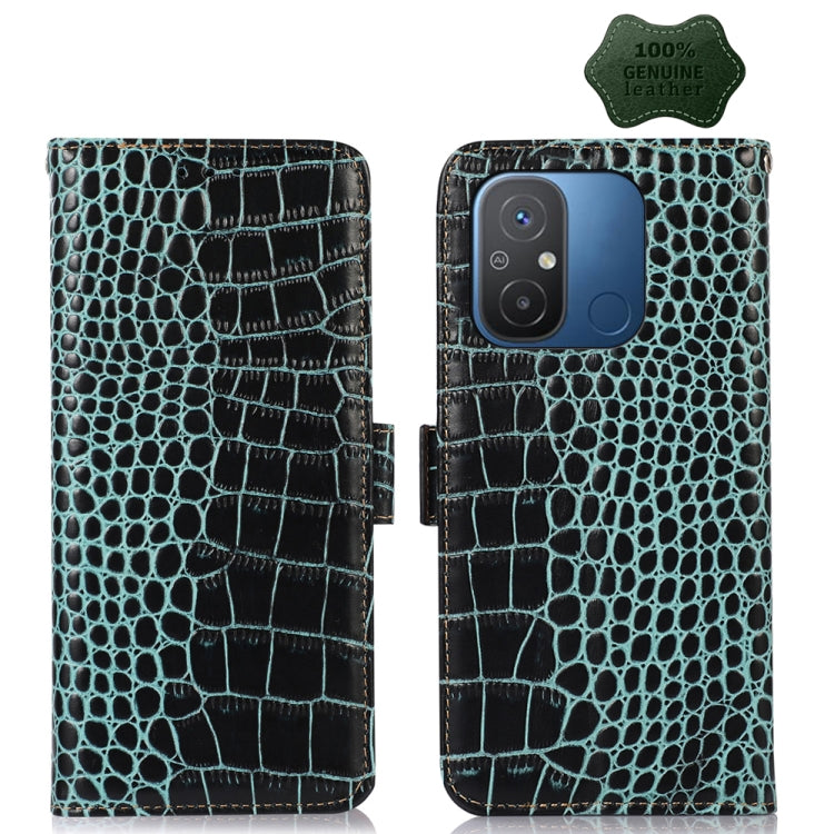 Crocodile Top Layer Cowhide Leather Phone Case, For OnePlus Ace 2 5G, For Xiaomi Redmi 12C / 11A