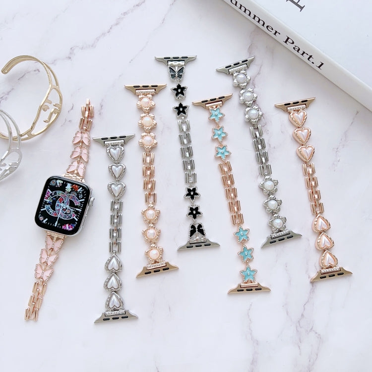 Metal Bracelet Watch Band, For Apple Watch Series 8&7 45mm / SE 2&6&SE&5&4 44mm, For Apple Watch Series 8&7 41mm / SE 2&6&SE&5&4 40mm