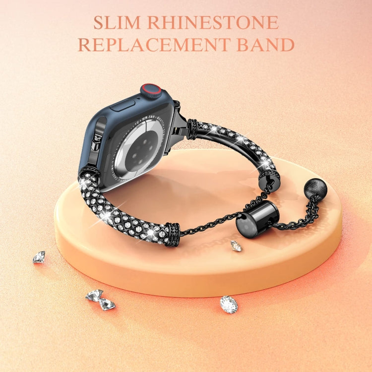 Full Diamond Metal Bracelet Watch Band, For Apple Watch Series 8&7 45mm / SE 2&6&SE&5&4 44mm, For Apple Watch Series 8&7 41mm / SE 2&6&SE&5&4 40mm