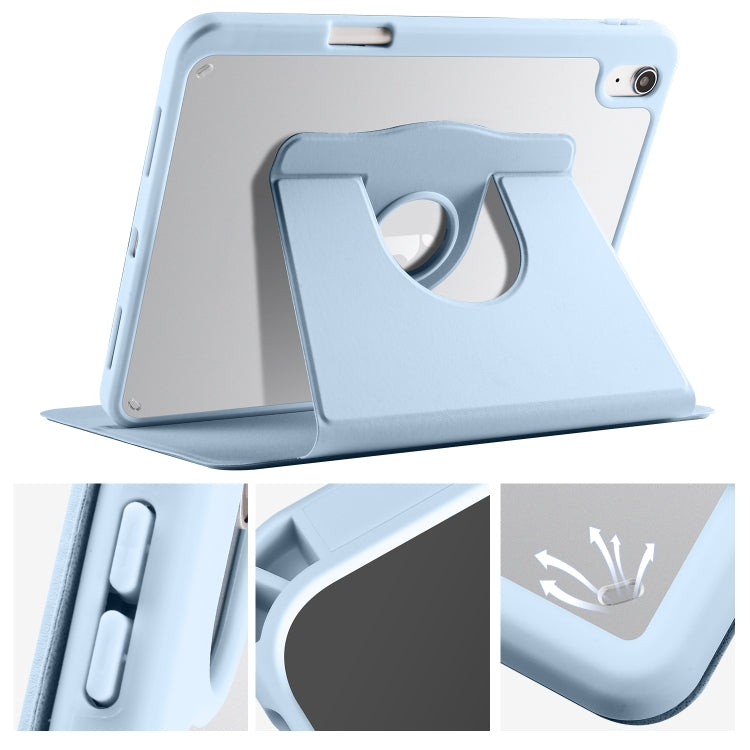 Étui en cuir acrylique rotatif à 360 degrés pour tablette, pour iPad 10e génération 10.9 (2022) et iPad 10.2 (2022/2021/2020/2019).
