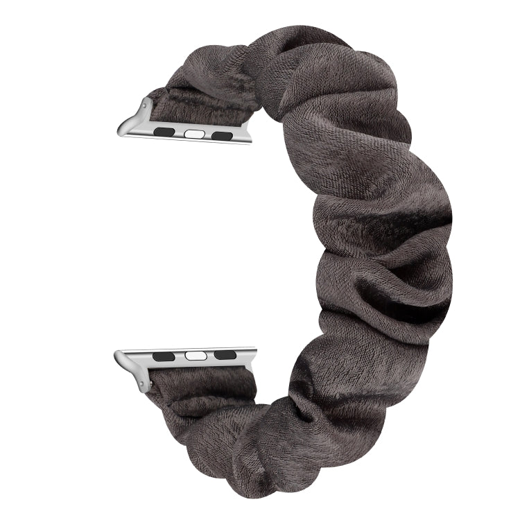 Cloth + Stainless Steel Hair Ring Watchband, For Apple Watch Series 7 41mm / 6 & SE & 5 & 4 40mm / 3 & 2 & 1 38mm, For Apple Watch Series 7 45mm / 6 & SE & 5 & 4 44mm / 3 & 2 & 1 42mm, For Apple Watch Series 8&7 41mm / SE 2&6&SE&5&4 40mm / 3&2&1 38mm  ...