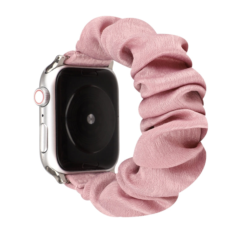 Cloth + Stainless Steel Hair Ring Watchband, For Apple Watch Series 7 41mm / 6 & SE & 5 & 4 40mm / 3 & 2 & 1 38mm, For Apple Watch Series 7 45mm / 6 & SE & 5 & 4 44mm / 3 & 2 & 1 42mm, For Apple Watch Series 8&7 41mm / SE 2&6&SE&5&4 40mm / 3&2&1 38mm  ...