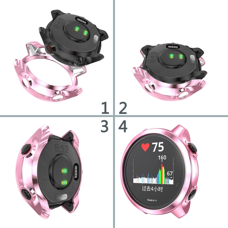 Boîtier de montre galvanisé en TPU pour Garmin Forerunner 245