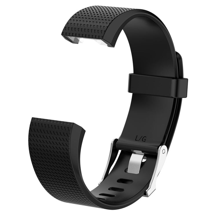 For Fitbit Charge 2 Common Texture Silicone Replacement Wrist Strap Watchband with Buckle, L