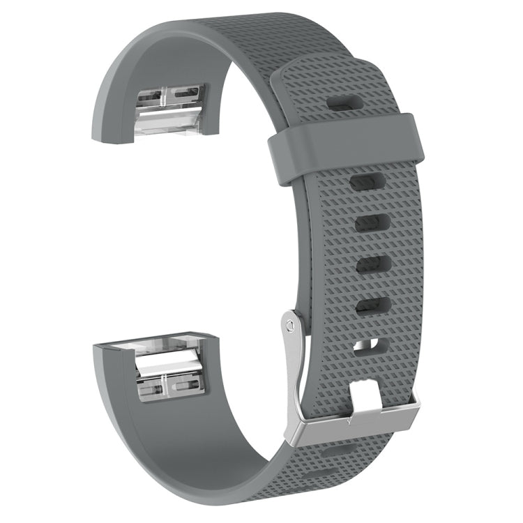 For Fitbit Charge 2 Common Texture Silicone Replacement Wrist Strap Watchband with Buckle, L