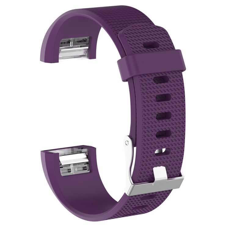 For Fitbit Charge 2 Common Texture Silicone Replacement Wrist Strap Watchband with Buckle, L