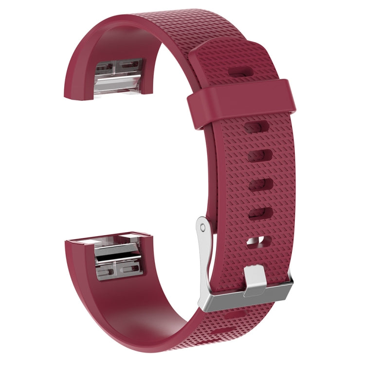 For Fitbit Charge 2 Common Texture Silicone Replacement Wrist Strap Watchband with Buckle, L