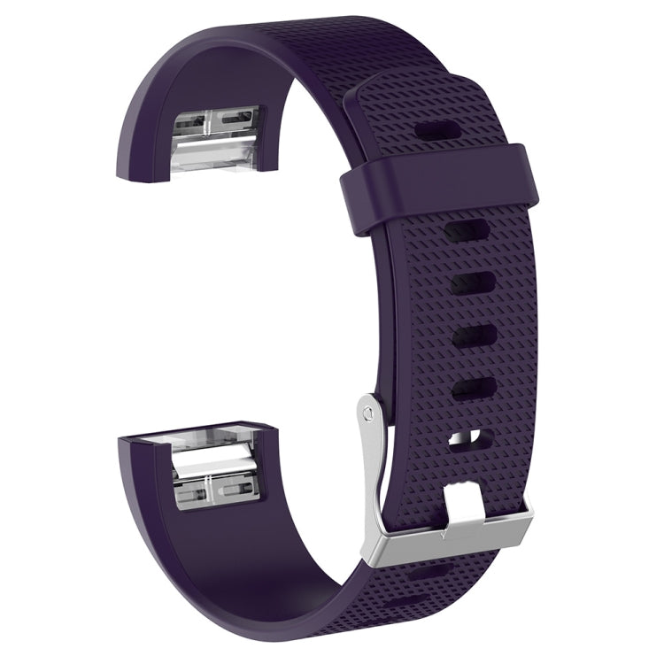 For Fitbit Charge 2 Common Texture Silicone Replacement Wrist Strap Watchband with Buckle, L