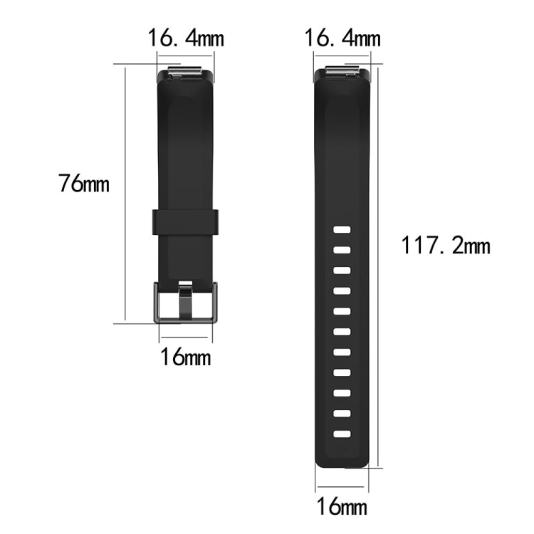 For Fitbit Inspire / Inspire HR Glossy Surface Silicone Replacement Wrist Strap Watchband, S, L