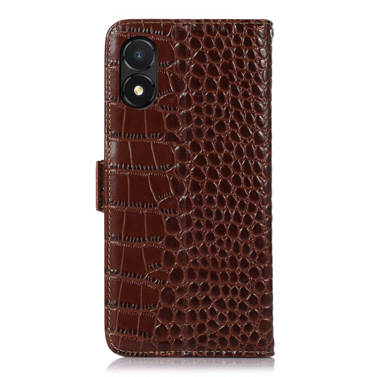 Crocodile Top Layer Cowhide Leather Phone Case, For Honor X5, For Xiaomi 13 Lite / Civi 2