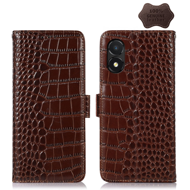 Crocodile Top Layer Cowhide Leather Phone Case, For Honor X5, For Xiaomi 13 Lite / Civi 2