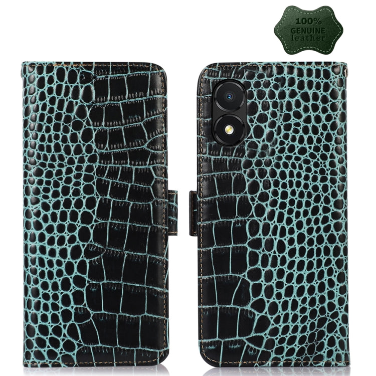 Crocodile Top Layer Cowhide Leather Phone Case, For Honor X5, For Xiaomi 13 Lite / Civi 2